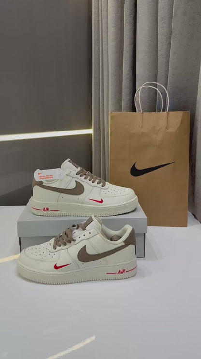 Nike Airforce 1 Mini Red Swoosh Coffee Milk